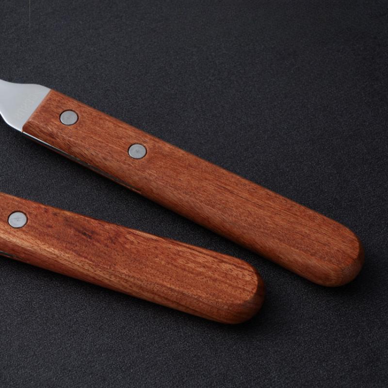 HANYANG – vaisselle à manche en bois, articles ménagers, petite cuillère à soupe en acier inoxydable 304, fourchette à Steak, cuillère à Dessert, vaisselle