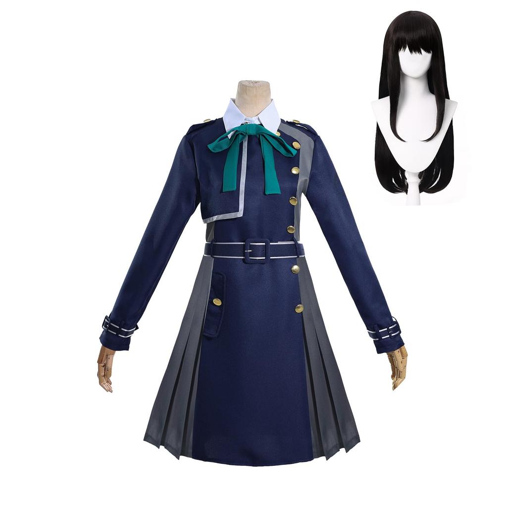 Lycoris Recoil Takina Inoue Cosplay Costume with Perfect for School and Stage Wear Inoue Uniform with Size [Excellent Quality] Wig, Adults, Events,