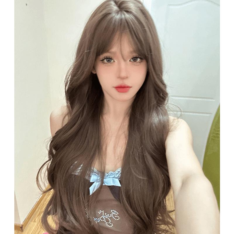 

Hazelnut Ash Brown Long Wavy Wig - Gentle Temperament, Natural, Full Head Cover, Fluffy Hair.