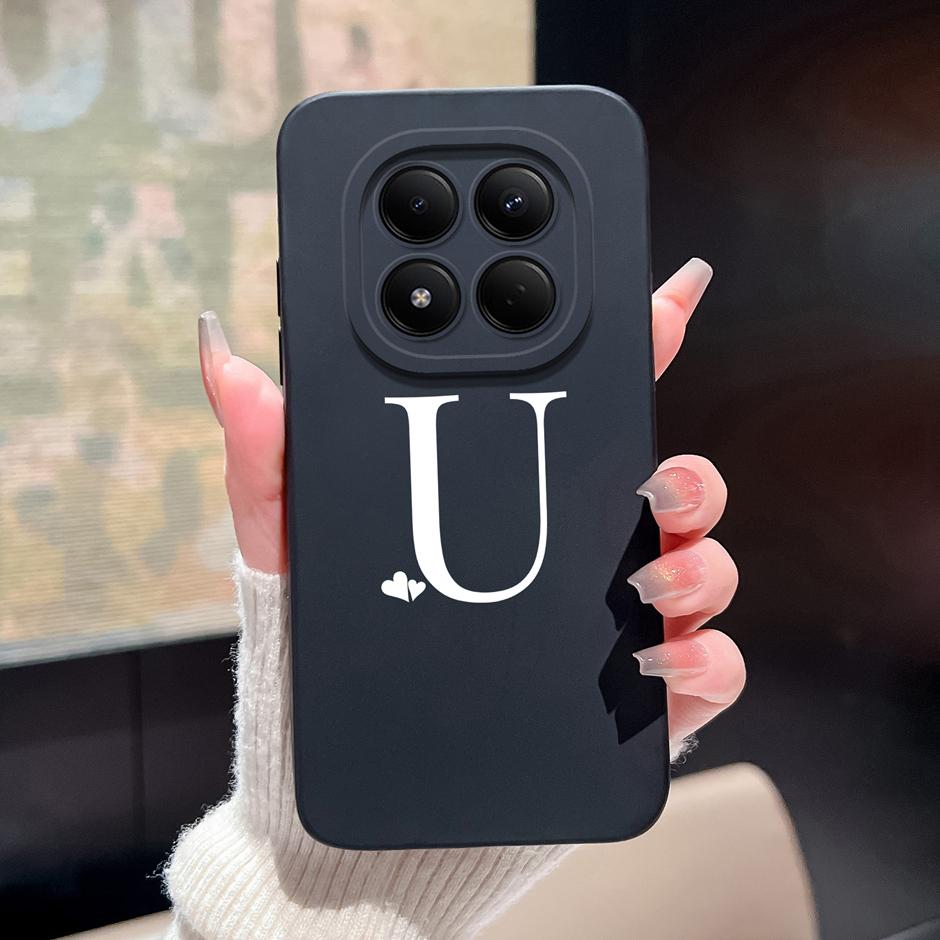 For Redmi Note 15 Pro 4G 5G Cases Simplicity 26 Letters Shockproof Liquid Silicone Cover For RedmiNote15 RedmiNote15Pro Fundas