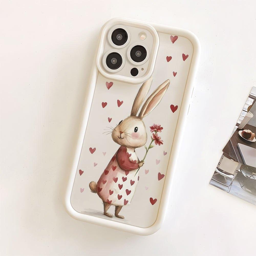 Spring Rabbit Flowers Beautiful Mobile Phone Case Suitable for iPhone16 15 14 13 1211Pro/Max/Plus Anti-fall and Shock Protection