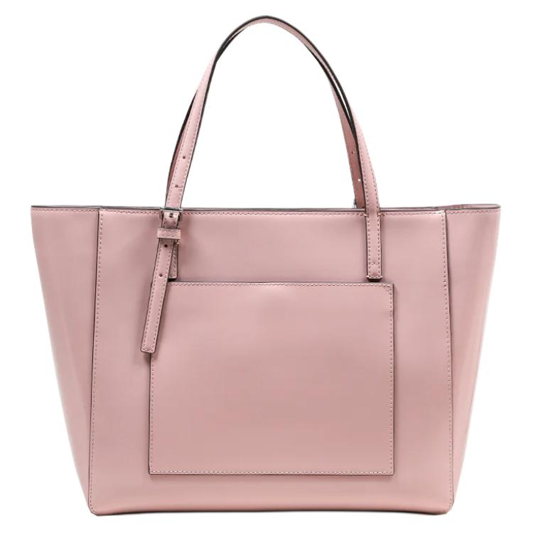 Tory Burch Emerson Metallic Logo Patent Leather Tote Bag Crossbody Handbag Women Bags Light-Pink 139310-667