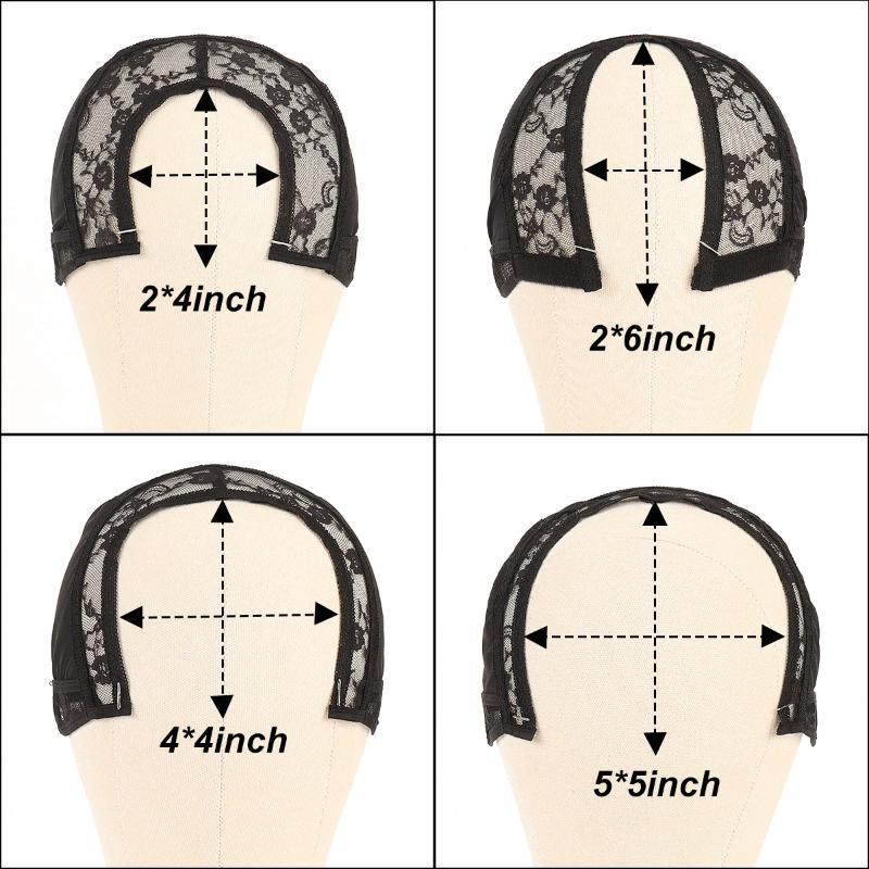 Black 2*4 2*6 4*4 5*5 13*4Inch Wig Making Cap Invisible Lace Edge Adjustable Lace Wig Cap With Drawstring With Silicone Wig Caps