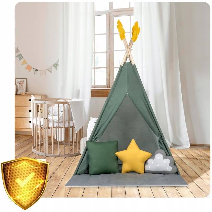 Cotton Tipi Tent - Green
