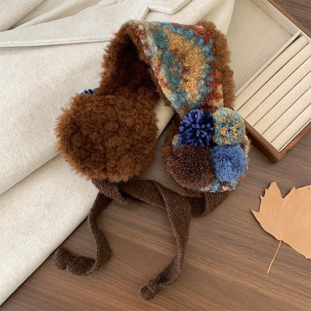 Retro Style Winter Ear Warmers Maillard Style Winter Protection Earmuffs Winter Cycling