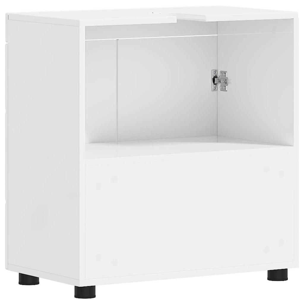 TULUM Bathroom Cabinet Set High Gloss White 60 X 34 X 63 Cm