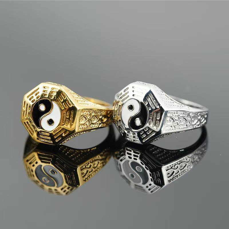 Ethnic Retro Yin Yang Tai Chi Open Ring