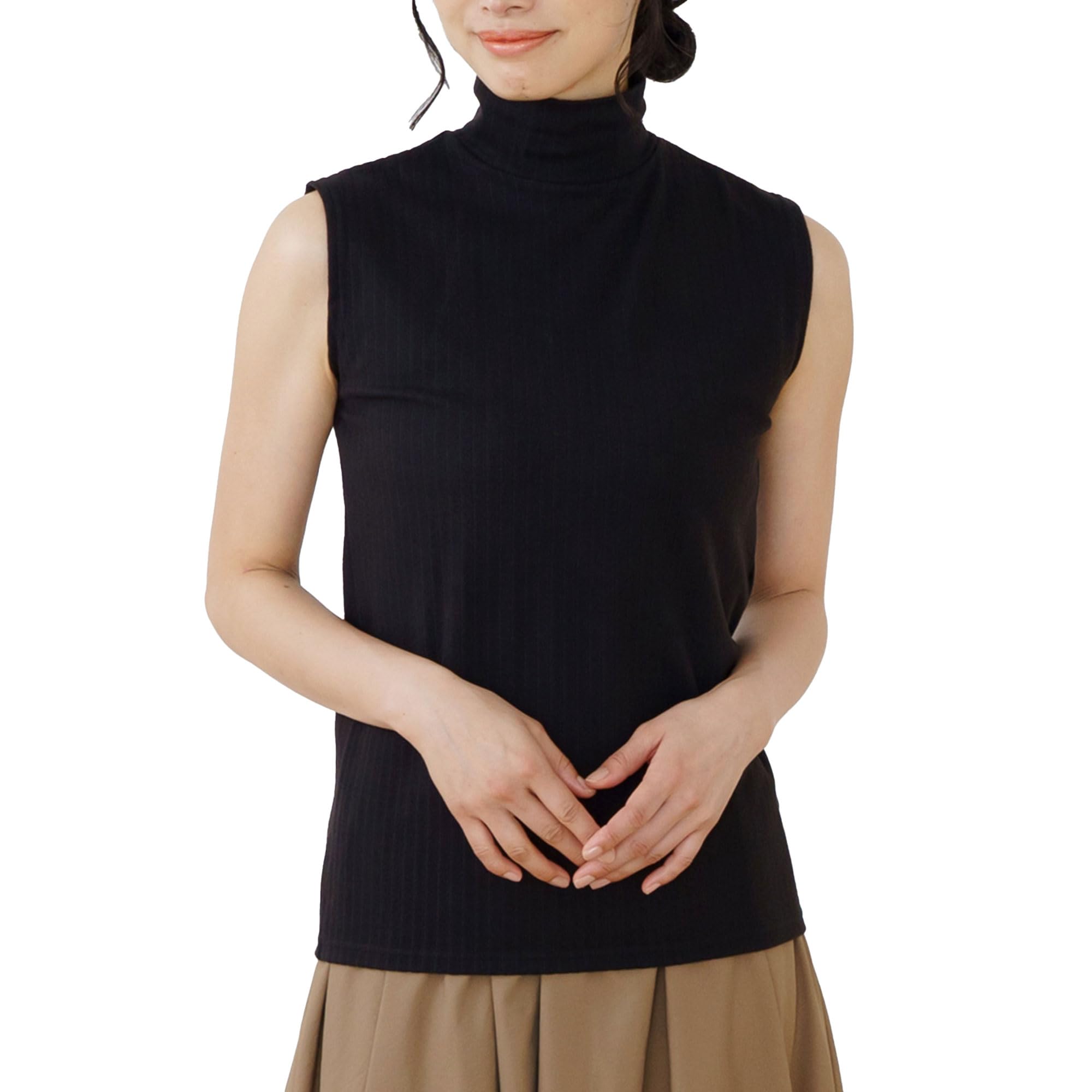 

Shirasagi Knit Layered Double-Brushed High-Neck Sleeveless Innerwear, Women s Warm Underwear, Fall/Winter 2024 AW K9490P-E (M, Charcoal Gray)