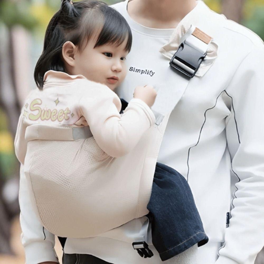 Solid Color Infant Sling Backpack Adjustable Shoulder Carrier Portable Newborn Sling Wrap Newborn