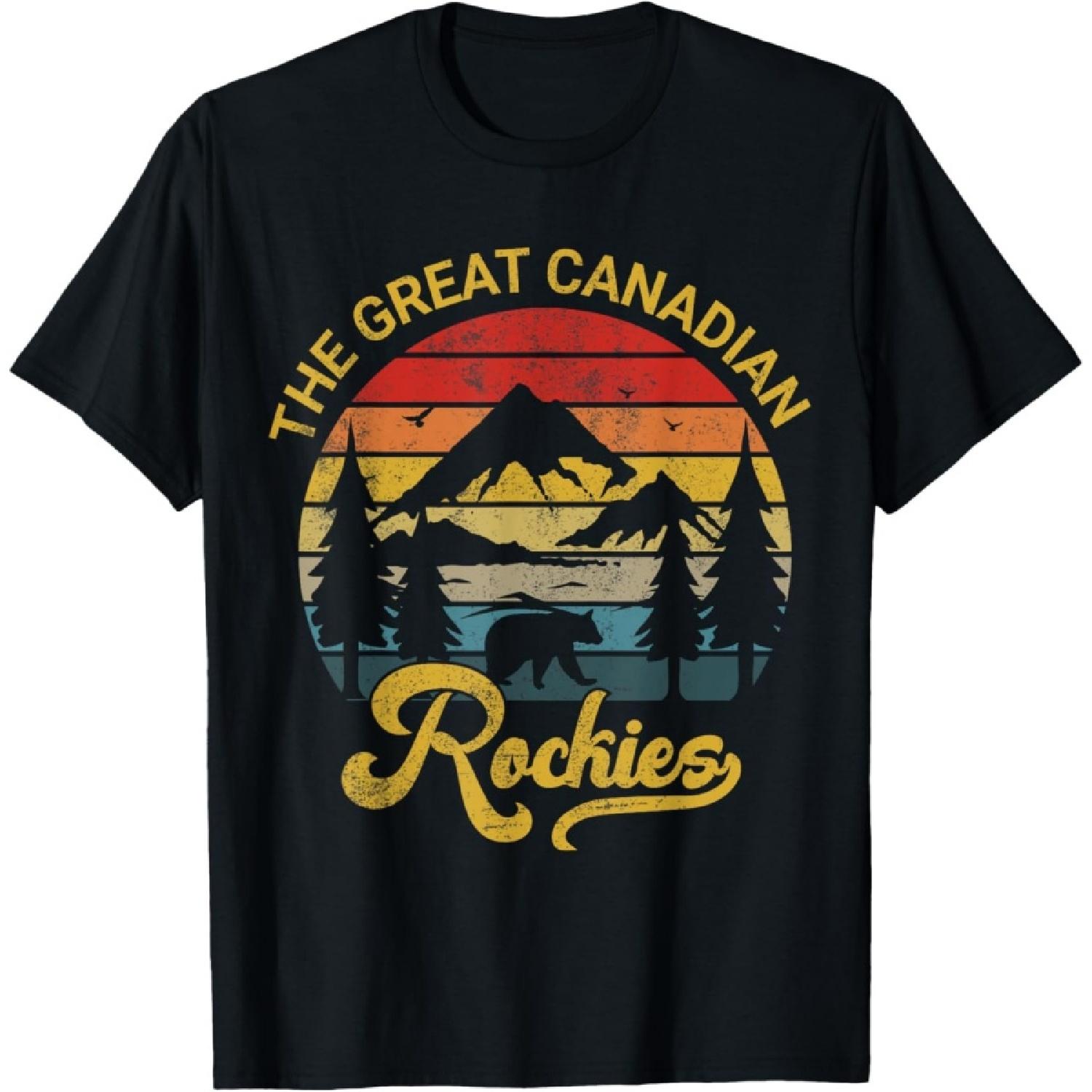 retro vintage Canadian Rockies souvenir T-Shirt S