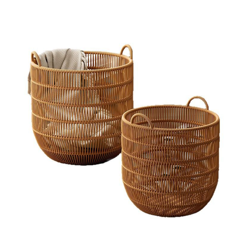 Waterproof Imitation Rattan Laundry Hamper - Large Capacity for Bathroom or Bedroom