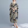 DIMANAF 2021 Plus Size Women Dress Vintage Floral Print Beach Holiday Summer Sundress Dress Loose Long Dress Oversize 5XL 6XL