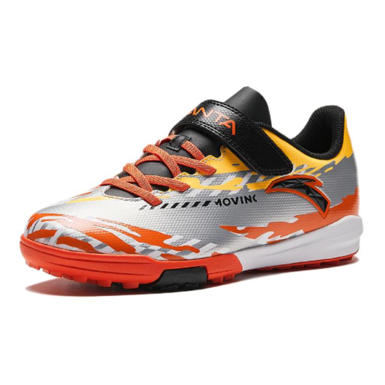 Anta Comfortable Casual Non-Slip Durable Low-Top Kids Football Shoes Kids Footwear Silver Orange Black 312422222-1