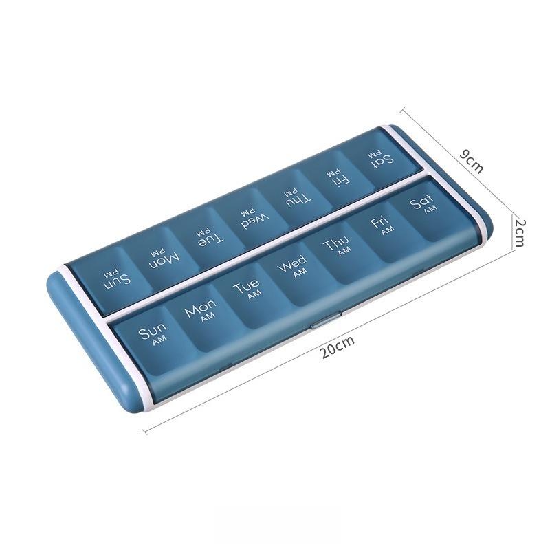 New Weekly Portable Premuim Pill Box Cases Organizer 2 Times A Day 14 Grids Storage for Medicine Vitamin Supplements Fish Oils