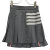 THOM BROWNE FGC402V-06146 Gray Plain Weave 4-Bar Pleated Mini Skirt Skirt 34 grayUsed