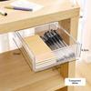 Transparent Under Desk Drawer Organizer Self Adhesive Heavy Duty Large Capacity Storage Box for Home Office Desk Use