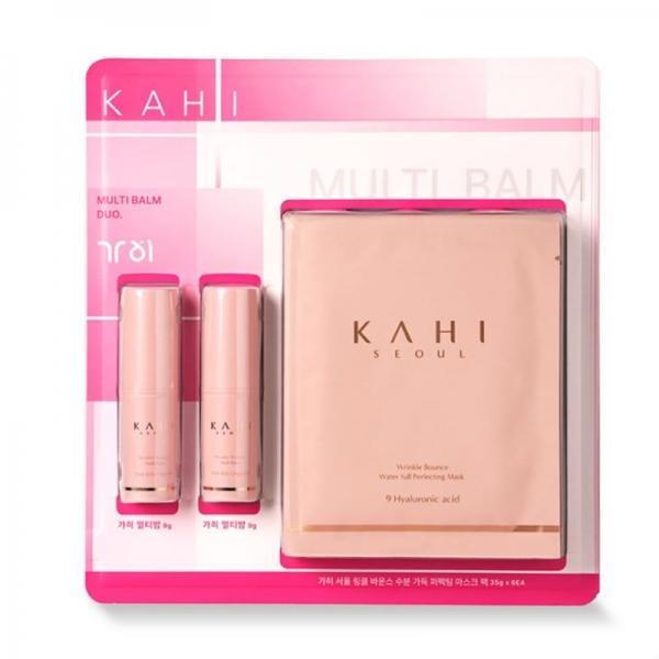 KAHI Wrinkle Bounce Multi Balm Special Set Multi Balm 9g x 2 pcs + Collagen Sheet Masks 6 pcs