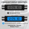 2 In 1 Car Auto Thermometer Clock Calendar LCD Digital Display Screen Clip-on ElectronicsTemperature Gauge With Blue Backlight Automotive Accessories