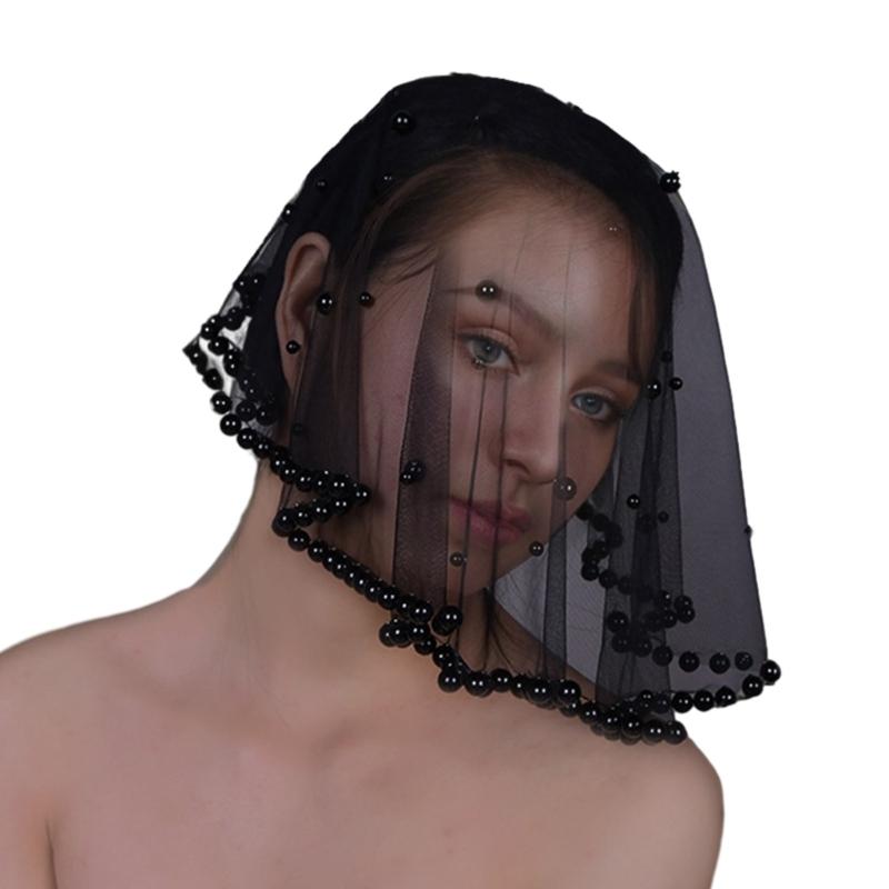 

Жемчуг для девичника, Декор для свадебной фаты, Подарок для невесты, Аксессуар для свадебного платья, Головной убор, Фата чёрный