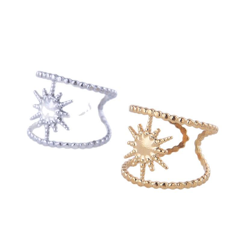 Women's High-End Minimalist Stainless Steel Openwork Star Adjustable Ring