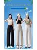 Women's High-Waist Tencel Cotton Linen Wide-Leg Pants - Summer Thin, Floor-Length, Straight Casual Design
