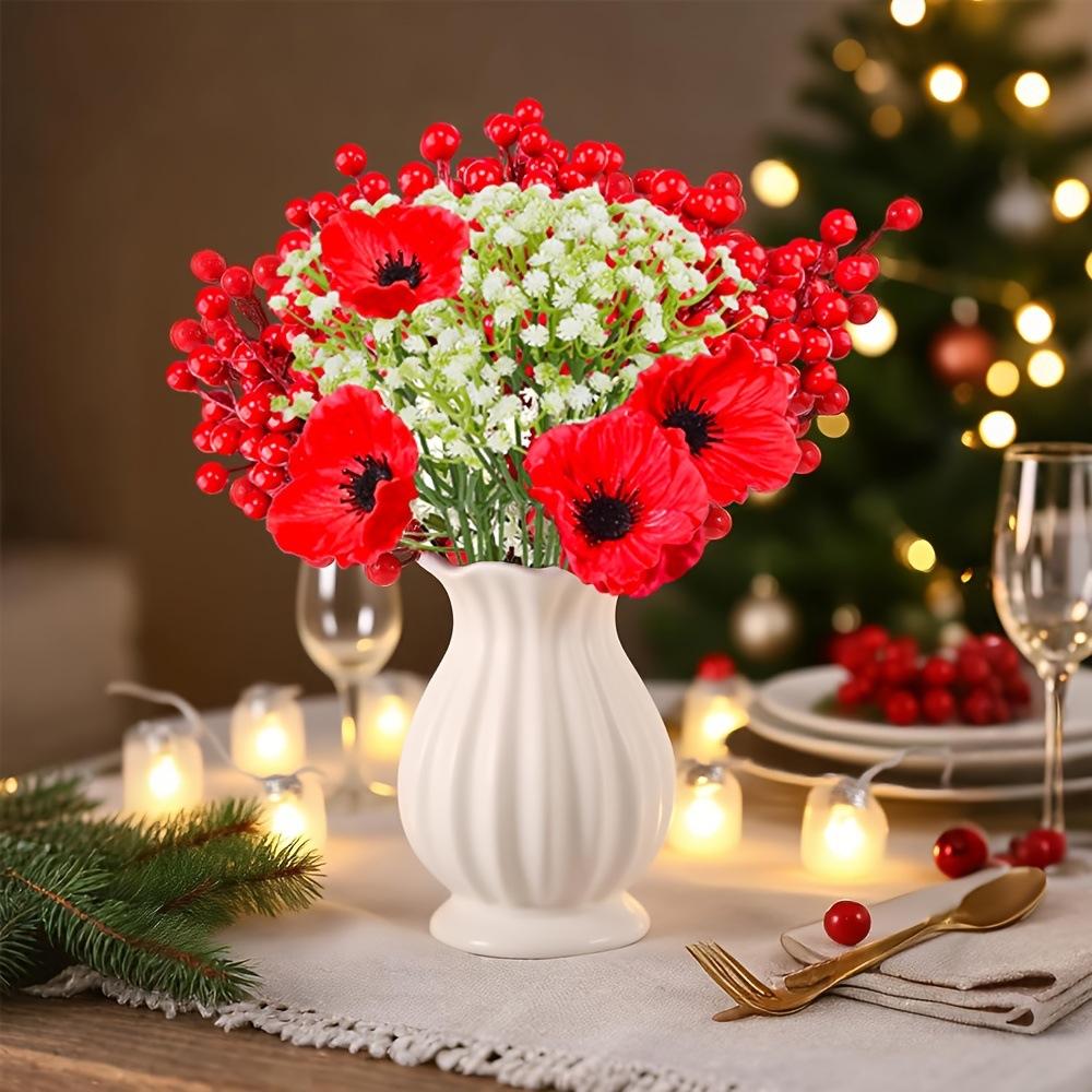 Weihnachten Künstlicher Mohn Heimdeko Pflanzenarrangement