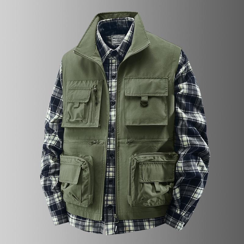 Men's Outdoor Workwear Multi-Pocket Vest - Thin, Sleeveless Fishing & Photography Jacket