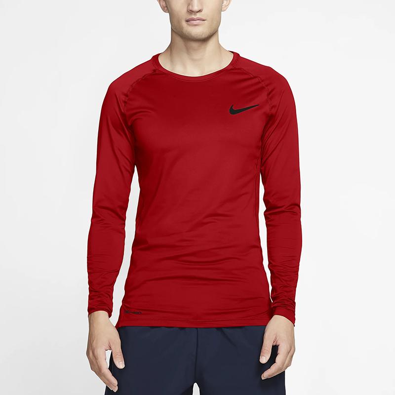Nike Pro Dri-FIT Slim Fit Training Gym Shirt Men Tops University-Red Black BV5589-657