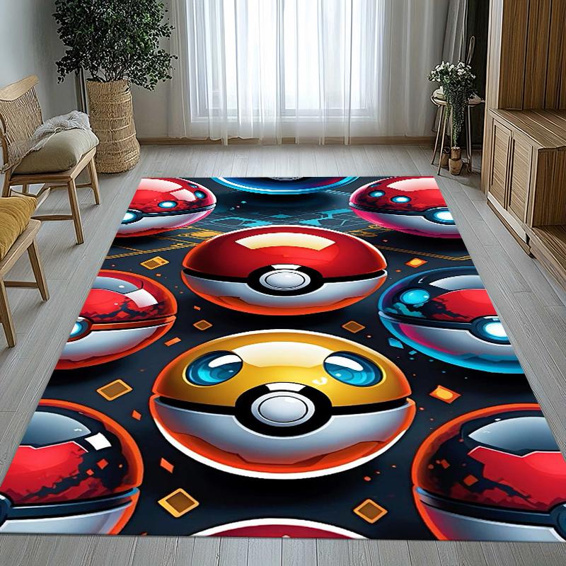 Kawaii Pokemon Pikachu Cartoon Living Room Non-Slip Area Rug Soft Carpet for Bedroom Kids Playroom Sofa,Home Decor Doormat Gift