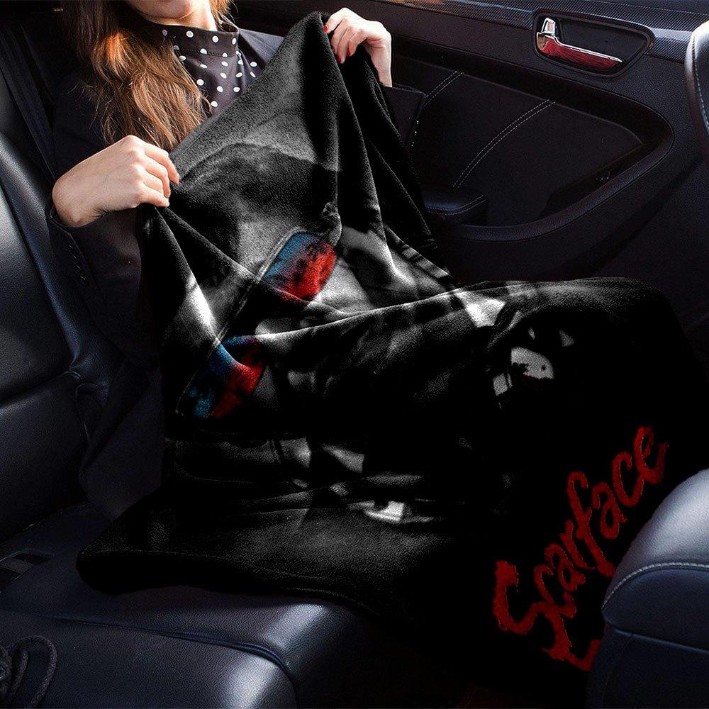1pc Scarface-Inspired Flannel Blanket - Soft Cozy All-Season Throw for Bedroom, Sofa, Camping, Travel - Perfect Gift for Movie FansB76