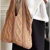 Shopping Bag 5 Colors Ladies Handbag Handmade Wool Knitting Bag Wool Vintage Knitting Bag For Beach Daily Work Party