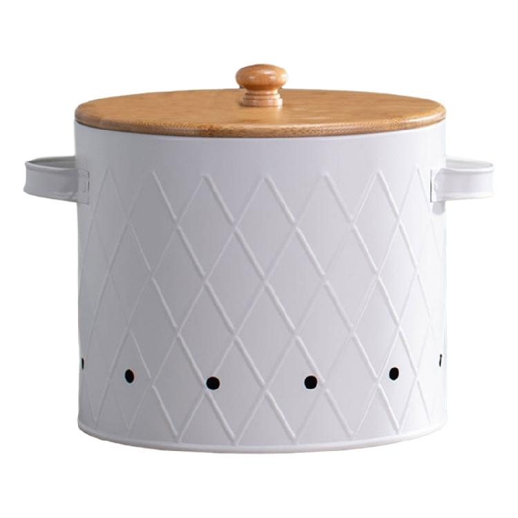Vintage Style Potato Onion Garlic Storage Container with Ventilation Holes Space Saving Kitchen Storage Bins