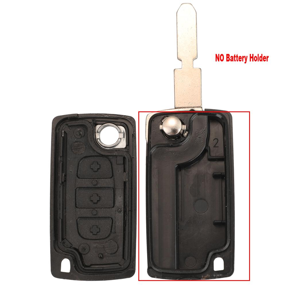 Jingyuqin Dálkový ovladač 2/3 tlačítka Sklopný obal klíče od auta pro Peugeot 406 407 čepel ne78 se svorkou baterie (CE0536/CE523)