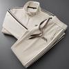 Autunno Inverno Caldo Sportivo Uomo Set Tuta per Uomo Giacca Cardigan con Cerniera e Collo Alto Pantaloni da Tuta a Gamba Dritta Set Due Pezzi