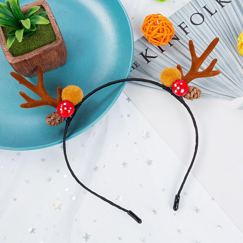 Forest Girl Christmas Antler & Berry Headband - Festive Elk Headdress for Performances