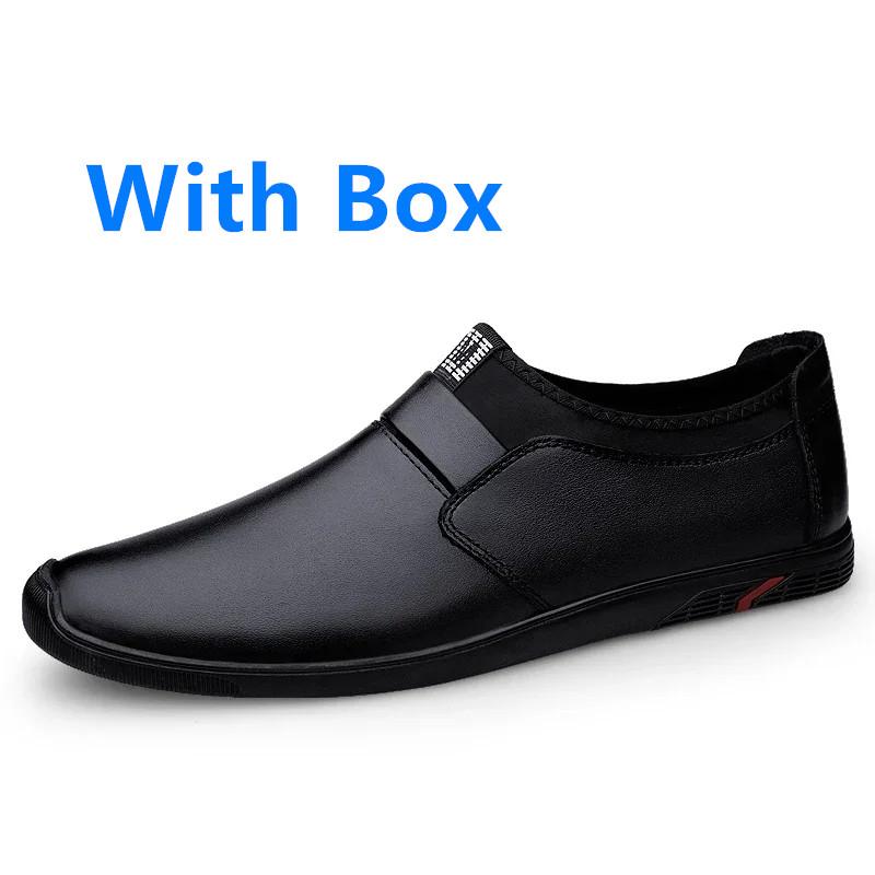Luxury Genuine Leather Men Loafers Brown Genuine Leather Penny Loafers Man Adult Office Career Mens Shoes Sneakers Driving Shoes