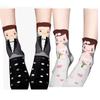 Novelty Cotton Socks Cartoon Groom Bride Pattern Crew Socks for Couples Wedding Parties Honeymoon Engagement Gifts