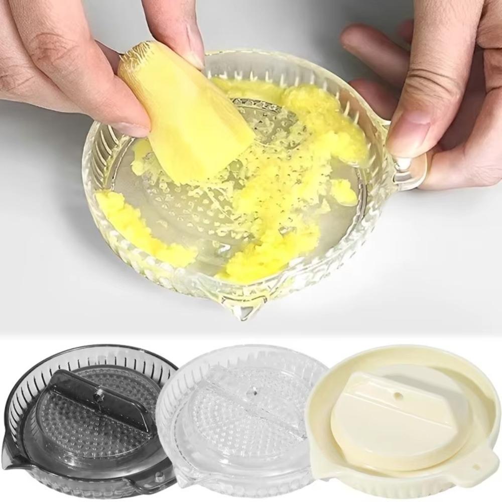 Food Gadgets Plastic Ginger Garlic Grater Tools Masher With Lids Portable Hand Grinder Kitchen Fruit Vegetables Round