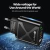 58W Dual Fast Charger with 2PD+QC3.0 USB, EU/US/UK/KR/AU Plug Options