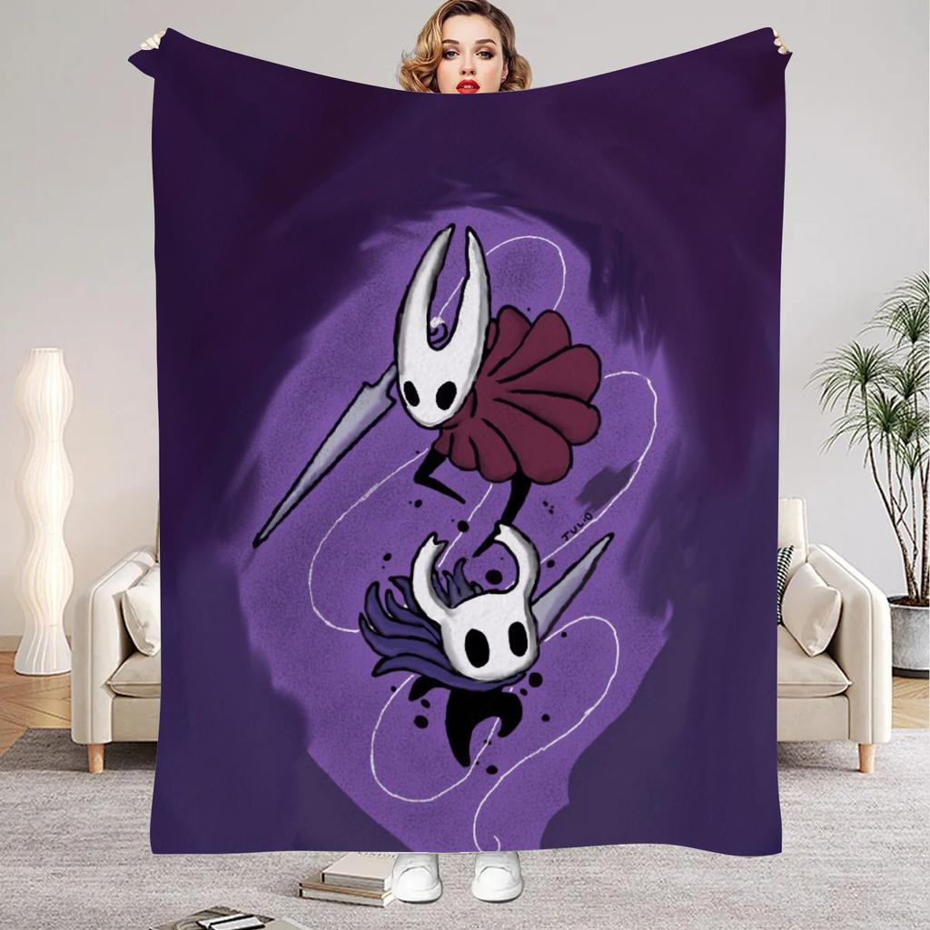 Hollow Knight Blanket Cartoon Game Printed Flannel Blanket for Home Living Room Bedroom Decor New Year Christmas Gift for Fans