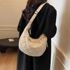 Rhombus dumpling bag autumn and winter new trendy casual large capacity solid color cloth bag light commuter shoulder messenger bag women