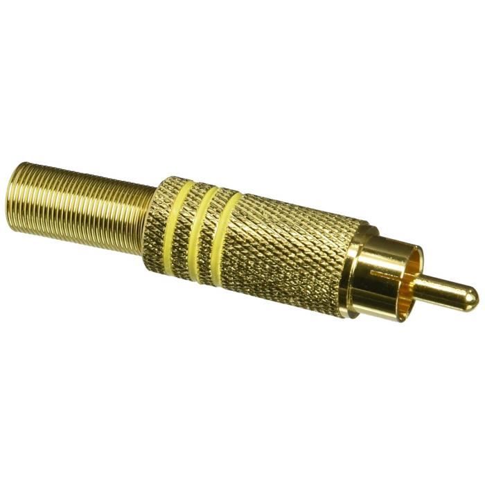 Perel RCA mâle métal, plaqué or, jaune - 609056