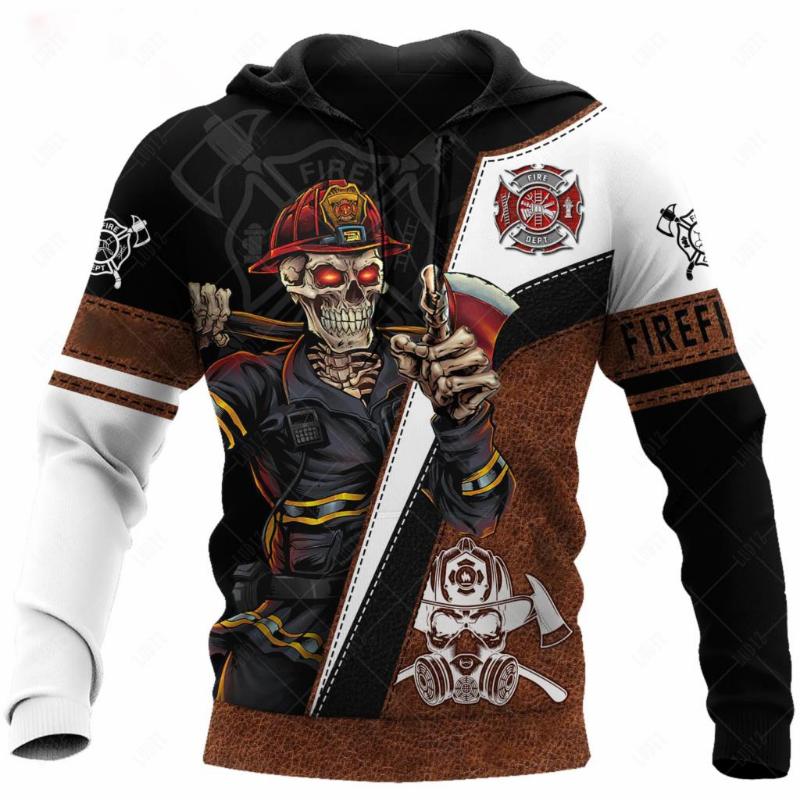 

Толстовки с капюшоном Firefighter, мужские толстовки с 3D-принтом, осенние уличные дизайнерские толстовки с длинными рукавами для мужчин 5XL