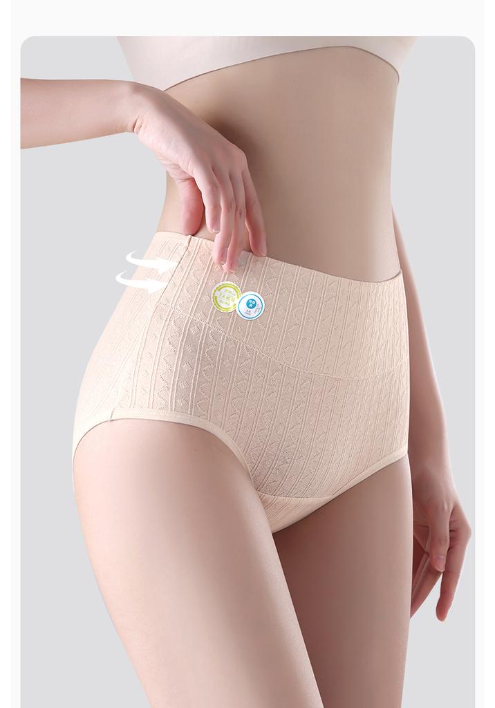 3-Pack Women's Pure Cotton Underwear with Extended Crotch and High Waist