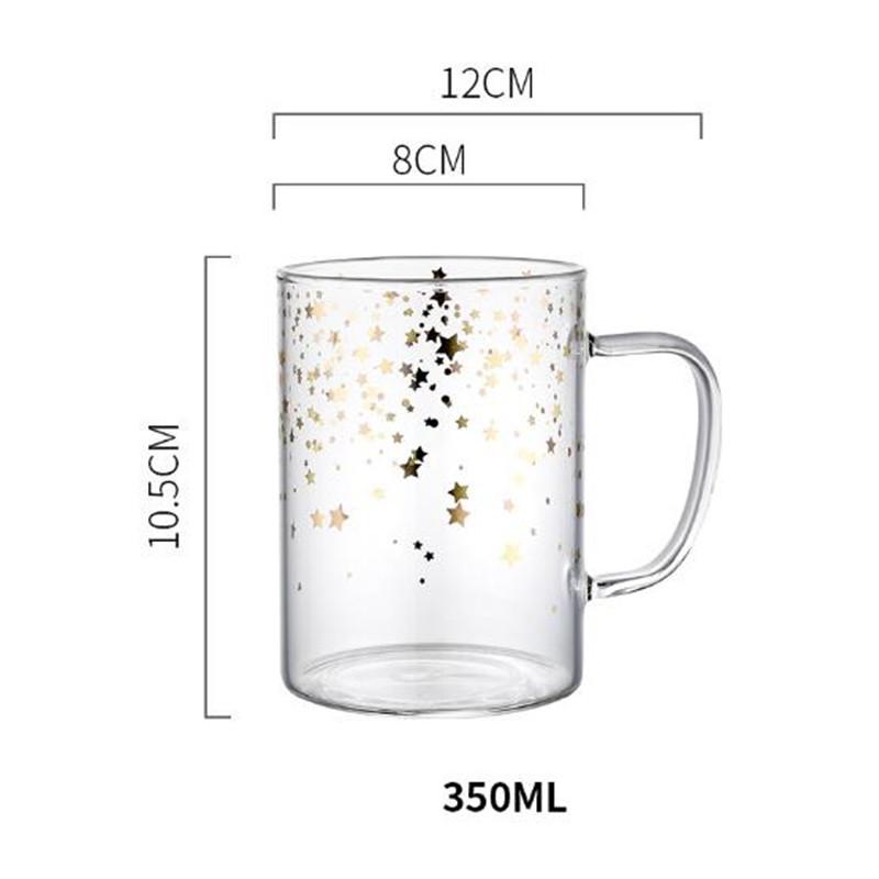 350ml Heat-Resistant Coffee Cups Creative Mugs with Star Universe Design Beautiful Tea Milk Glasses for Kids Girls Breakfast Ori