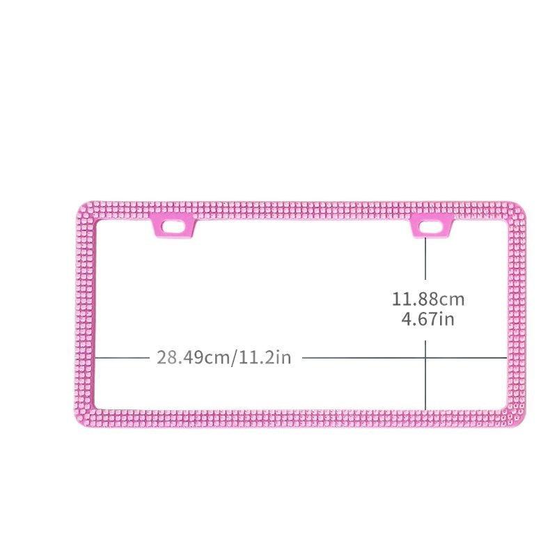 NEW 1/2PCS 31*16cm Bling Rhinestone License Plate Frame - Women's Crystal Car Frame Holder Accessories License Plate Covers Frames 6