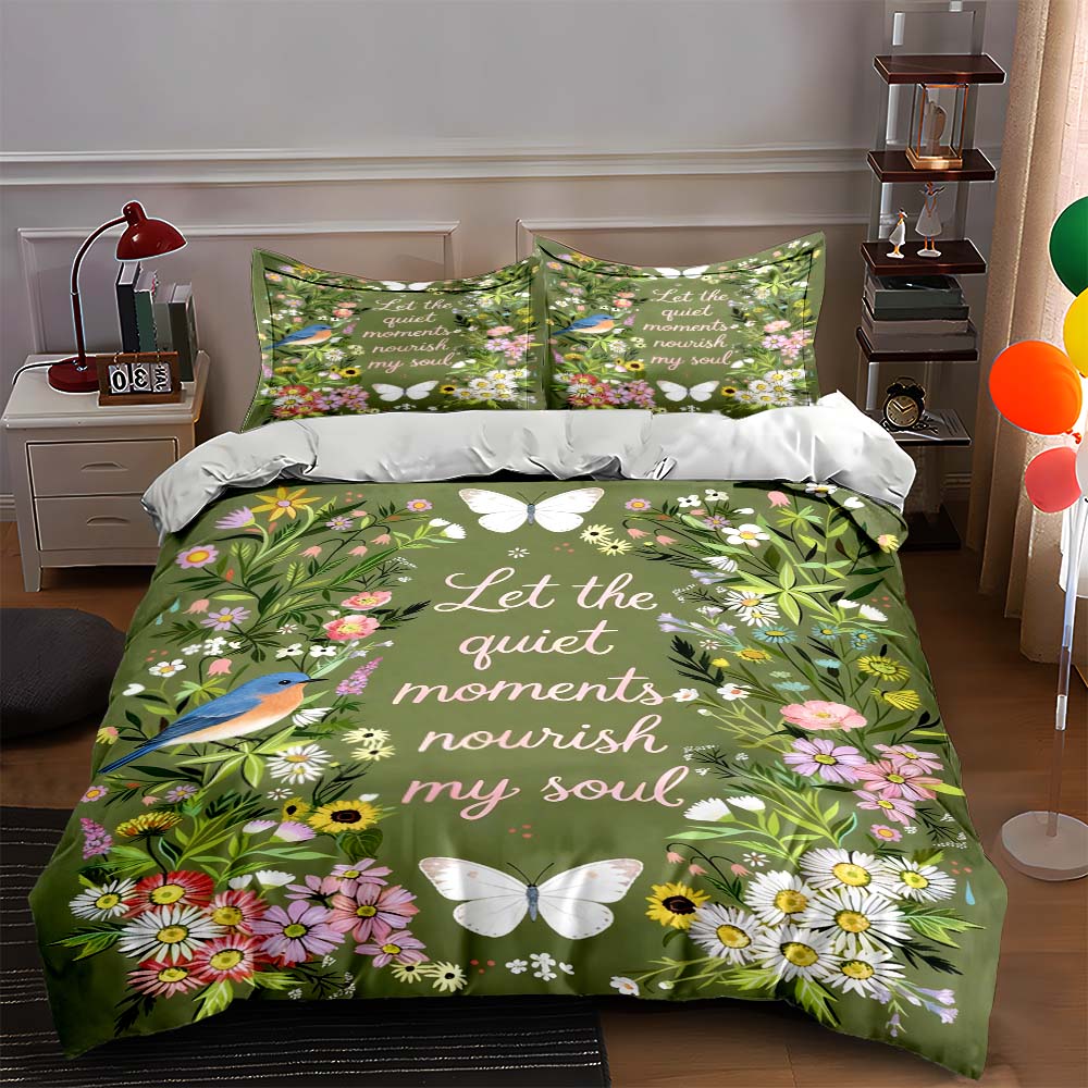 

Floral, butterfly, serene. Bedding Duvet cover sets Duvet covers Pillowcases gifts (1 * Duvet Cover 2 * Pillowcases, without duvet insert) 135x200cm