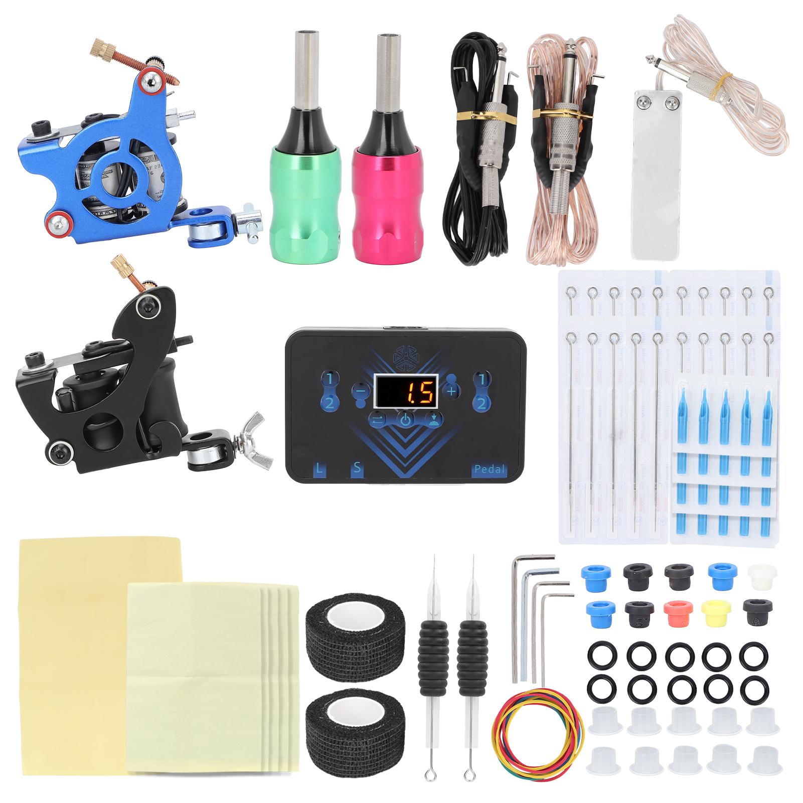 

Комплект для тату-машинки с катушкой, блок питания, шнур с зажимом, педаль, игла, набор инструментов для практики татуировки US Plug