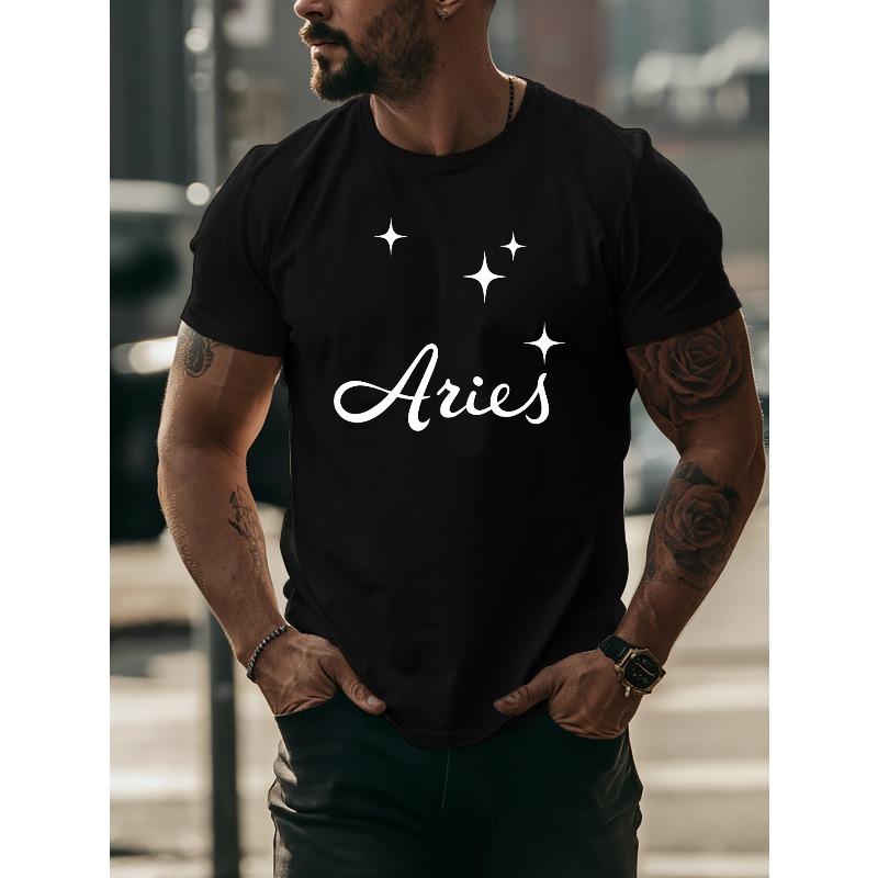 

Европейский размер Мужские летние футболки с коротким рукавом Aries, Модные и трендовые мужские лонгсливы с принтом, Весенние и летние топы с круглым вырезом S чёрный