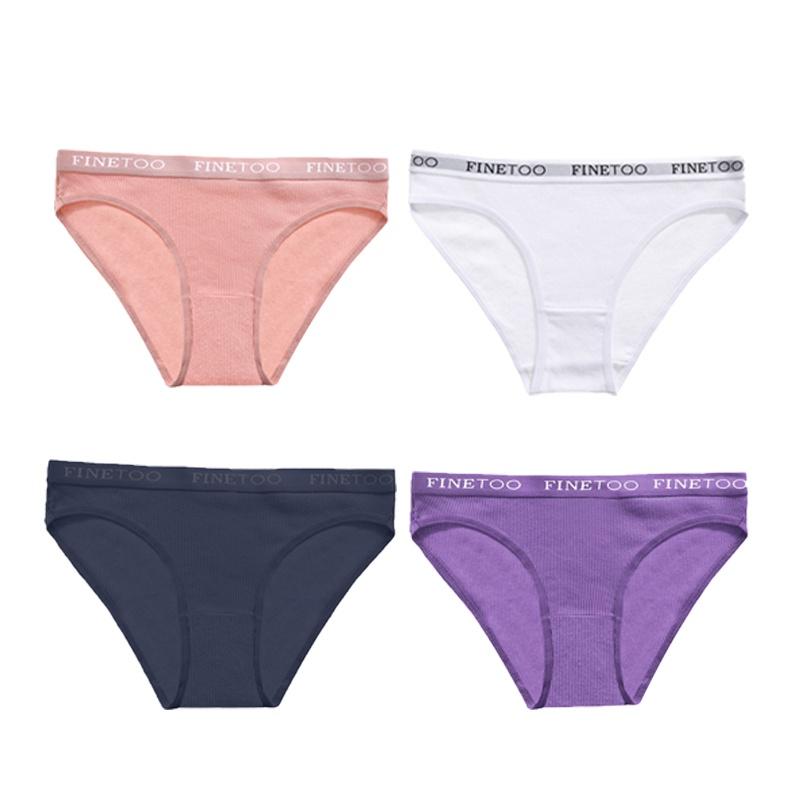 FINETOO 4Pcs/set Calcinhas Sem Costura Calcinhas Femininas Cuecas Cuecas Calcinhas de Cor Sólida Lingerie Íntima M-XL Quente